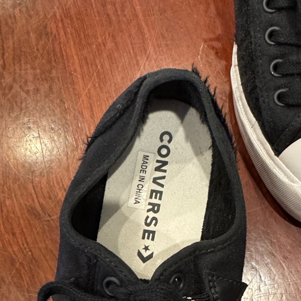 Converse Jack Purcell Men's Black Canvas Sneakers w/ fur lining- Men’s - Picture 4 of 9